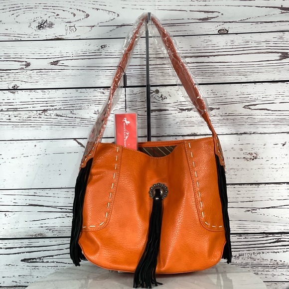 Montana West Embroidered Fringe Embroidered Concealed Carry Hobo - Picture 2 of 7